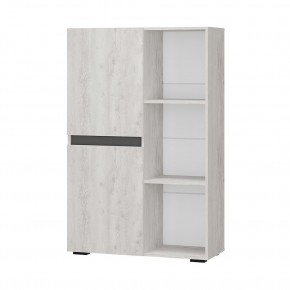 Шкаф стеллаж Мрия ШК-16 (Бетон пайн светлый/Графит) в Приобье - priobie.ok-mebel.com | фото