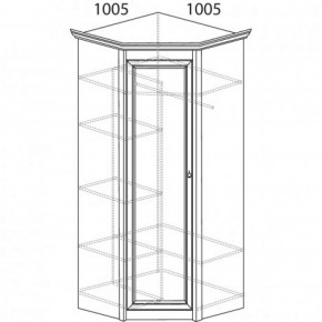Шкаф угловой №662 "Флоренция" Фасад зеркало (угол 1005*1005) Дуб оксфорд в Приобье - priobie.ok-mebel.com | фото 2