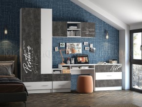 ВЕГА NEW Позитив Шкаф (Бетон темный/белый) в Приобье - priobie.ok-mebel.com | фото 3