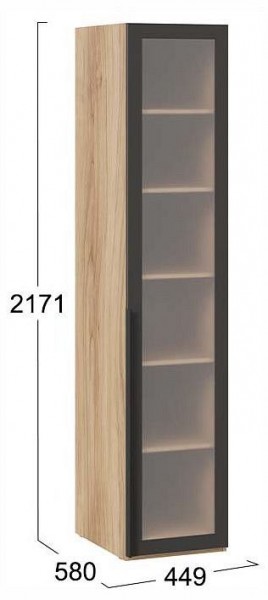 Шкаф-витрина Порто СМ-393.07.008 в Приобье - priobie.ok-mebel.com | фото 3