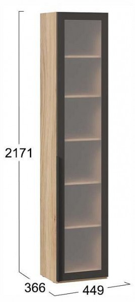 Шкаф-витрина Порто СМ-393.07.213 в Приобье - priobie.ok-mebel.com | фото 4