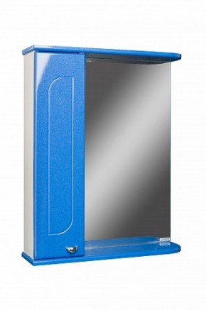 Шкаф-зеркало Радуга Синий металлик 55 левый АЙСБЕРГ (DA1129HZR) в Приобье - priobie.ok-mebel.com | фото