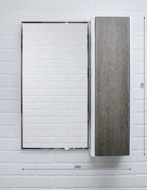 Шкаф-зеркало Uno 60 Дуб серый левый/правый Домино (DU1503HZ) в Приобье - priobie.ok-mebel.com | фото 7