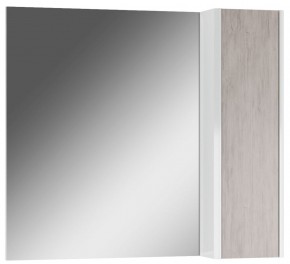 Шкаф-зеркало Uno 80 Дуб серый левый/правый Домино (DU1504HZ) в Приобье - priobie.ok-mebel.com | фото