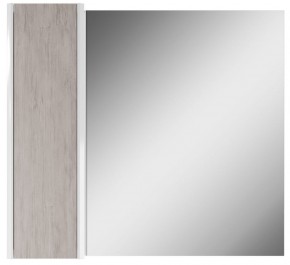 Шкаф-зеркало Uno 80 Дуб серый левый/правый Домино (DU1504HZ) в Приобье - priobie.ok-mebel.com | фото 2