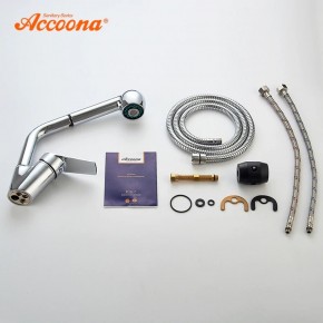 Смеситель для кухни Accoona A5410 с вытягивающейся лейкой в Приобье - priobie.ok-mebel.com | фото 3