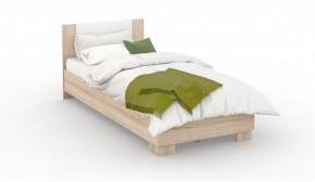 Спальня Аврора Кровать 120 со встроенным основанием под матрас Дуб сонома/Белый в Приобье - priobie.ok-mebel.com | фото