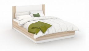 Спальня Аврора Кровать 160 с подъемным механизмом Дуб сонома/Белый в Приобье - priobie.ok-mebel.com | фото 1
