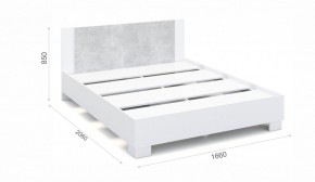 Спальня Аврора Кровать 160 со встроенным основанием под матрас Белый/Ателье светлый в Приобье - priobie.ok-mebel.com | фото