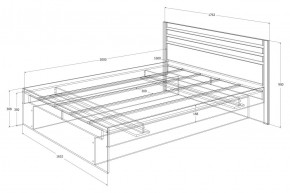 Спальный гарнитур Лиана (Дуб Крафт Белый/Графит) в Приобье - priobie.ok-mebel.com | фото 5