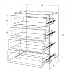 Спальный гарнитур Лиана (Дуб Крафт Белый/Графит) в Приобье - priobie.ok-mebel.com | фото 8