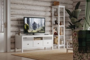 Стеллаж 420 Кантри, массив сосны, цвет белый в Приобье - priobie.ok-mebel.com | фото 4