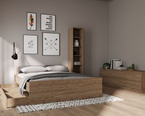 Стеллаж СИРИУС узкий, с пятью полками, цвет Дуб Сонома в Приобье - priobie.ok-mebel.com | фото 3