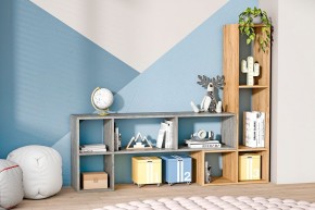 Стеллаж универсальный (ЛДСП камень темный) в Приобье - priobie.ok-mebel.com | фото 2