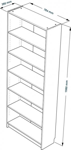 Стеллаж Варма 80, высокий с шестью полками, цвет белый в Приобье - priobie.ok-mebel.com | фото 3
