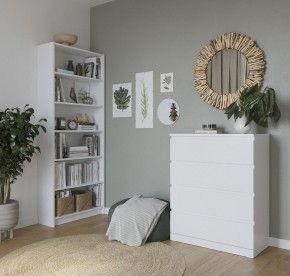 Стеллаж Варма 80, высокий с шестью полками, цвет белый в Приобье - priobie.ok-mebel.com | фото 4