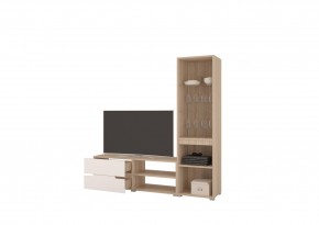 Стенка АНТАЛИЯ 1 (Сонома/Белый софт) в Приобье - priobie.ok-mebel.com | фото 2