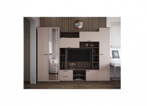 Стенка Марта 11 (Ясень темный/светлый) в Приобье - priobie.ok-mebel.com | фото 2