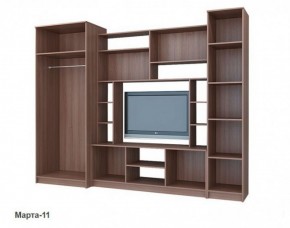 Стенка Марта 11 (Ясень темный/светлый) в Приобье - priobie.ok-mebel.com | фото 3