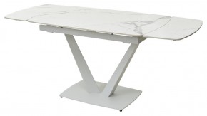 Стол ALATRI 120 GLOSS STATUARIO WHITE SOLID CERAMIC / WHITE, ®DISAUR в Приобье - priobie.ok-mebel.com | фото 5