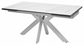 Стол BELLUNO 160 MARBLES KL-99 Белый мрамор матовый, итальянская керамика/ белый каркас, ®DISAUR в Приобье - priobie.ok-mebel.com | фото 2