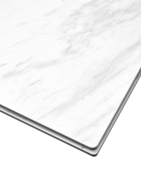 Стол BELLUNO 160 MARBLES KL-99 Белый мрамор матовый, итальянская керамика/ белый каркас, ®DISAUR в Приобье - priobie.ok-mebel.com | фото 4