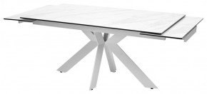 Стол BELLUNO 160 MARBLES KL-99 Белый мрамор матовый, итальянская керамика/ белый каркас, ®DISAUR в Приобье - priobie.ok-mebel.com | фото 5