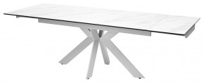 Стол BELLUNO 160 MARBLES KL-99 Белый мрамор матовый, итальянская керамика/ белый каркас, ®DISAUR в Приобье - priobie.ok-mebel.com | фото 6