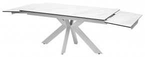 Стол BELLUNO 160 MARBLES KL-99 Белый мрамор матовый, итальянская керамика/ белый каркас, ®DISAUR в Приобье - priobie.ok-mebel.com | фото 7