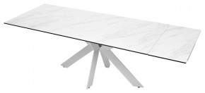 Стол BELLUNO 160 MARBLES KL-99 Белый мрамор матовый, итальянская керамика/ белый каркас, ®DISAUR в Приобье - priobie.ok-mebel.com | фото 8