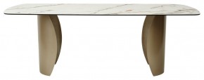 Стол BRONTE 220 KL-188 Контрастный мрамор матовый, итальянская керамика/ Шампань, ®DISAUR в Приобье - priobie.ok-mebel.com | фото 2