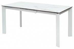 Стол CORNER 120 MATTE STATUARIO Белый мрамор матовый керамика, стекло/ белый каркас, ®DISAUR в Приобье - priobie.ok-mebel.com | фото