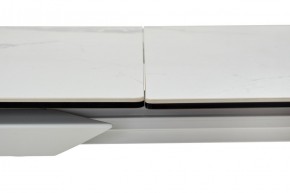 Стол CREMONA 140 HIGH GLOSS STATUARIO Белый мрамор глянцевый, керамика/ белый каркас, ®DISAUR в Приобье - priobie.ok-mebel.com | фото 3