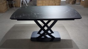 Стол FOGGIA 140 KL-116 Черный мрамор матовый, итальянская керамика/ черный каркас, ®DISAUR в Приобье - priobie.ok-mebel.com | фото 2