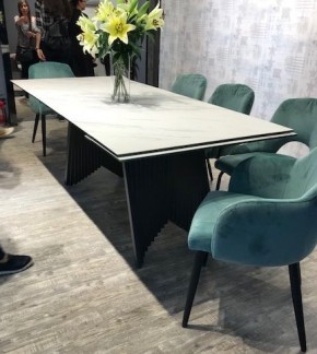 Стол IVAR 180 MARBLES KL-99 Белый мрамор, итальянская керамика/серый, ®DISAUR в Приобье - priobie.ok-mebel.com | фото 6
