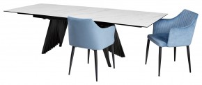 Стол IVAR 200 MARBLES KL-99 Белый мрамор, итальянская керамика, ®DISAUR в Приобье - priobie.ok-mebel.com | фото 4