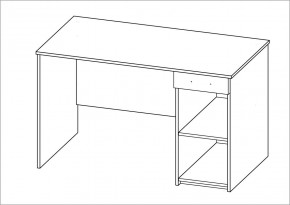 Стол КАСТОР письменный с одной тумбой и одним ящиком, цвет белый в Приобье - priobie.ok-mebel.com | фото 2