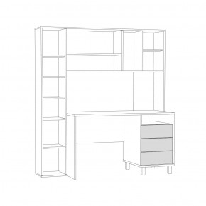 Стол рабочий 12.95 N Комфорт (Дуб сонома, Темно - серый U2601) в Приобье - priobie.ok-mebel.com | фото 3