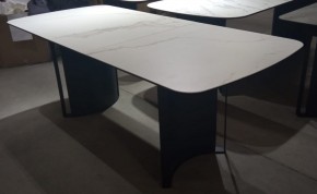 Стол RASMUS 160 TL-45 Белый мрамор, испанская керамика / черный каркас, ®DISAUR в Приобье - priobie.ok-mebel.com | фото 2
