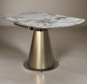 Стол TERAMO 135 GLOSS GRAND JADE SOLID CERAMIC, керамика, поворотн.механизм / Бронзовый, ®DISAUR в Приобье - priobie.ok-mebel.com | фото 1