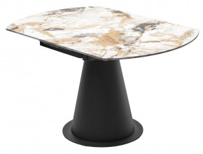 Стол TERAMO 135 GLOSS GRAND JADE SOLID CERAMIC, керамика, поворотн.механизм / Черный каркас, ®DISAUR в Приобье - priobie.ok-mebel.com | фото 11