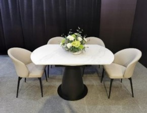 Стол TERAMO 135 GLOSS GRAND JADE SOLID CERAMIC, керамика, поворотн.механизм / Черный каркас, ®DISAUR в Приобье - priobie.ok-mebel.com | фото 3