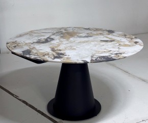 Стол TERAMO 135 GLOSS GRAND JADE SOLID CERAMIC, керамика, поворотн.механизм / Черный каркас, ®DISAUR в Приобье - priobie.ok-mebel.com | фото 5