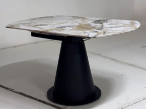 Стол TERAMO 135 GLOSS GRAND JADE SOLID CERAMIC, керамика, поворотн.механизм / Черный каркас, ®DISAUR в Приобье - priobie.ok-mebel.com | фото 9