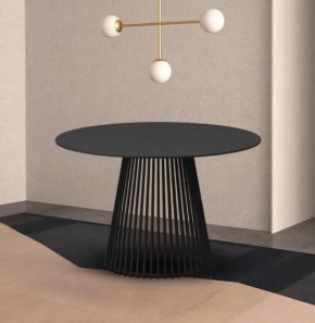 Стол TERNI 120 MATT BLACK MARBLE SOLID CERAMIC Черный мрамор матовый, керамика /Черн.каркас, ®DISAUR в Приобье - priobie.ok-mebel.com | фото 2