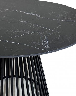 Стол TERNI 120 MATT BLACK MARBLE SOLID CERAMIC Черный мрамор матовый, керамика /Черн.каркас, ®DISAUR в Приобье - priobie.ok-mebel.com | фото 4