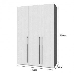 СТОУН С31 Шкаф 3-х створчатый (дуб золотой/графит) в Приобье - priobie.ok-mebel.com | фото 2