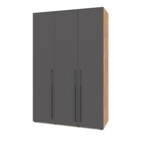 СТОУН С32 Шкаф 3-х створчатый (золотой дуб/графит) в Приобье - priobie.ok-mebel.com | фото
