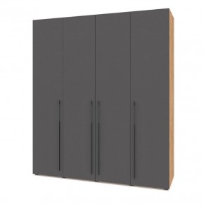 СТОУН С41 Шкаф 4-х створчатый (дуб золотой/графит) в Приобье - priobie.ok-mebel.com | фото