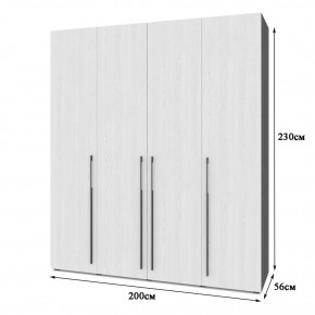 СТОУН С41 Шкаф 4-х створчатый (дуб золотой/графит) в Приобье - priobie.ok-mebel.com | фото 2